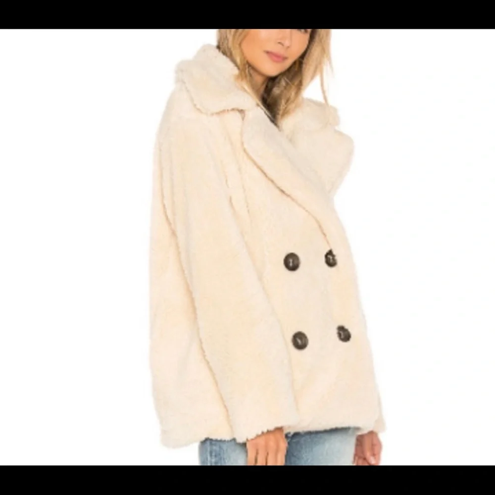 Free people tan teddy coat - Picture 2 of 5